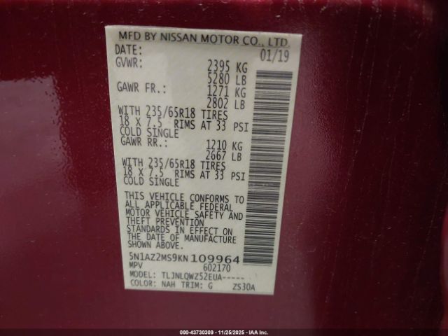 Nissan Murano Sv Image 11